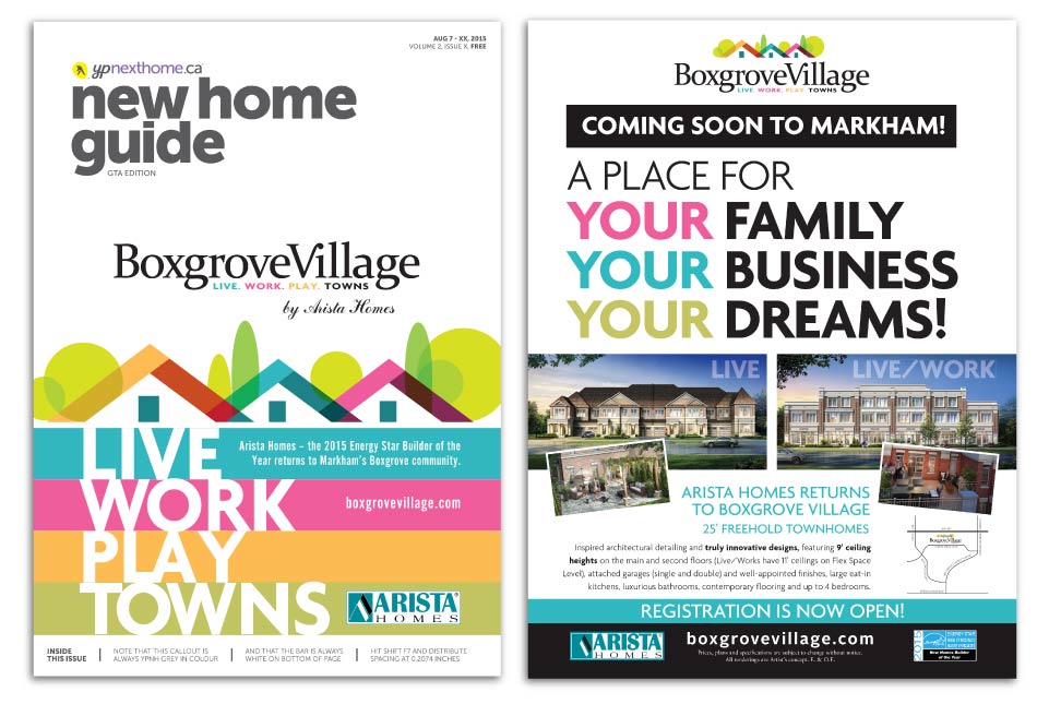 Low Rise, Arista Homes, Boxgrove Village, Print Advertising